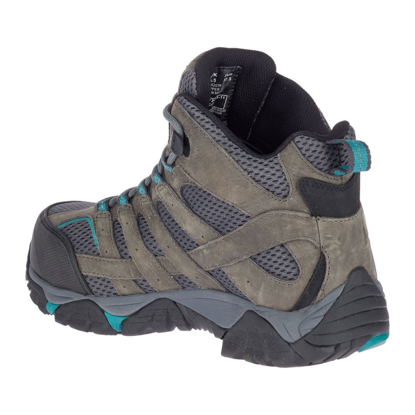 Bottes de Securite Merrell Moab Vertex Mid Waterproof Comp Toe Grise/Vert Foncé Olive Femme | K.J.GHLA